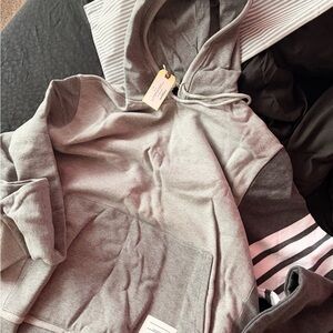 Thom Browne Gray Sweatshirt with Label Detail